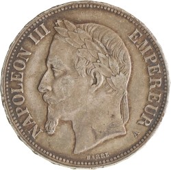 France. Second kingdom. Napoleon III. 5 Francs. 1870.
