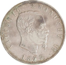 Italy. Kingdom. Victor Emmanuele II. 5 Lire. 1873.