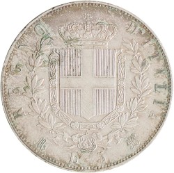 Italy. Kingdom. Victor Emmanuele II. 5 Lire. 1873.