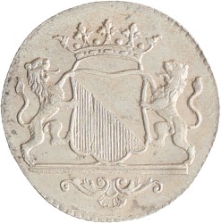 Duit. Afslag in zilver. Utrecht stad. 1793. FDC.