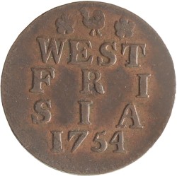 Duit - Hybride. West-Friesland. 1754. Zeer Fraai +.