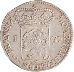 1 Gulden - Generaliteits. Overijssel. 1736. Zeer Fraai +.