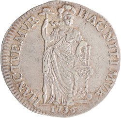 1 Gulden - Generaliteits. Overijssel. 1736. Zeer Fraai +.