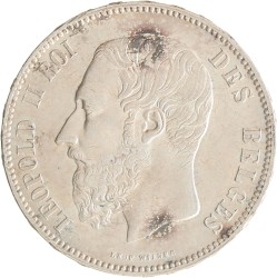 Belgium. Leopold II. 5 Francs. 1873.