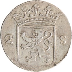 Dubbele wapenstuiver. Utrecht. 1796. Prachtig +.