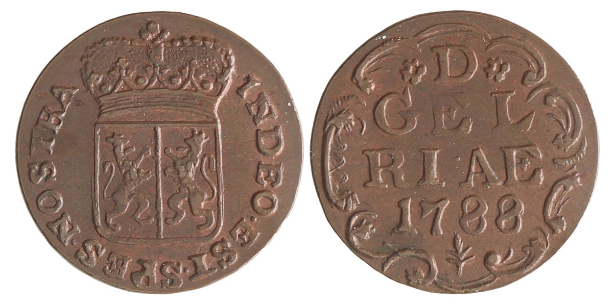 Duit. Gelderland. 1788. UNC.