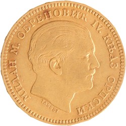 Serbia. Milan IV. 20 Dinara. 1879.
