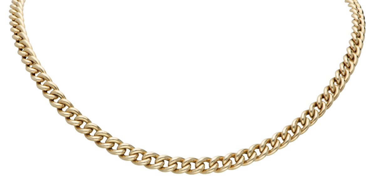 14 kt. Geelgouden gourmet-schakelcollier.