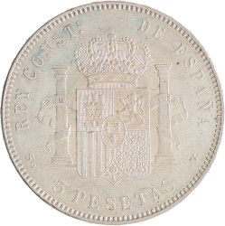 Spain. Alfonso XIII. 5 Pesetas. 1897 (1897).