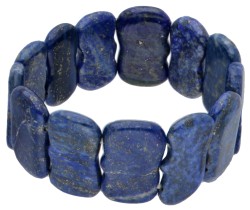 Set van éénrijig lapis lazuli kralen collier en armband.