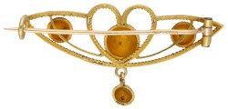 Antieke 14 kt. geelgouden broche met hartvorm.