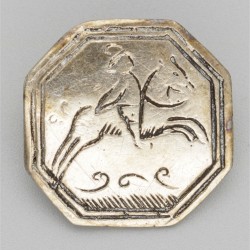 4-delig lot knopen met ruitertjes (Nederland, Meppel, Benjamin Boomsma 1782-1809 & Remmelt van der Wolde 1790-1811) zilver.