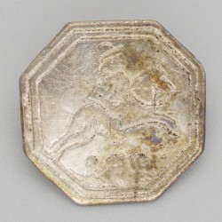 4-delig lot knopen met ruitertjes (Nederland, Meppel, Benjamin Boomsma 1782-1809 & Remmelt van der Wolde 1790-1811) zilver.