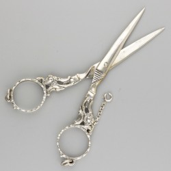 Schaar met schede zilver.