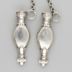 2-delige set breipendoppen zilver.