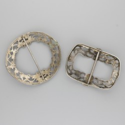 2-delig lot gespen zilver.