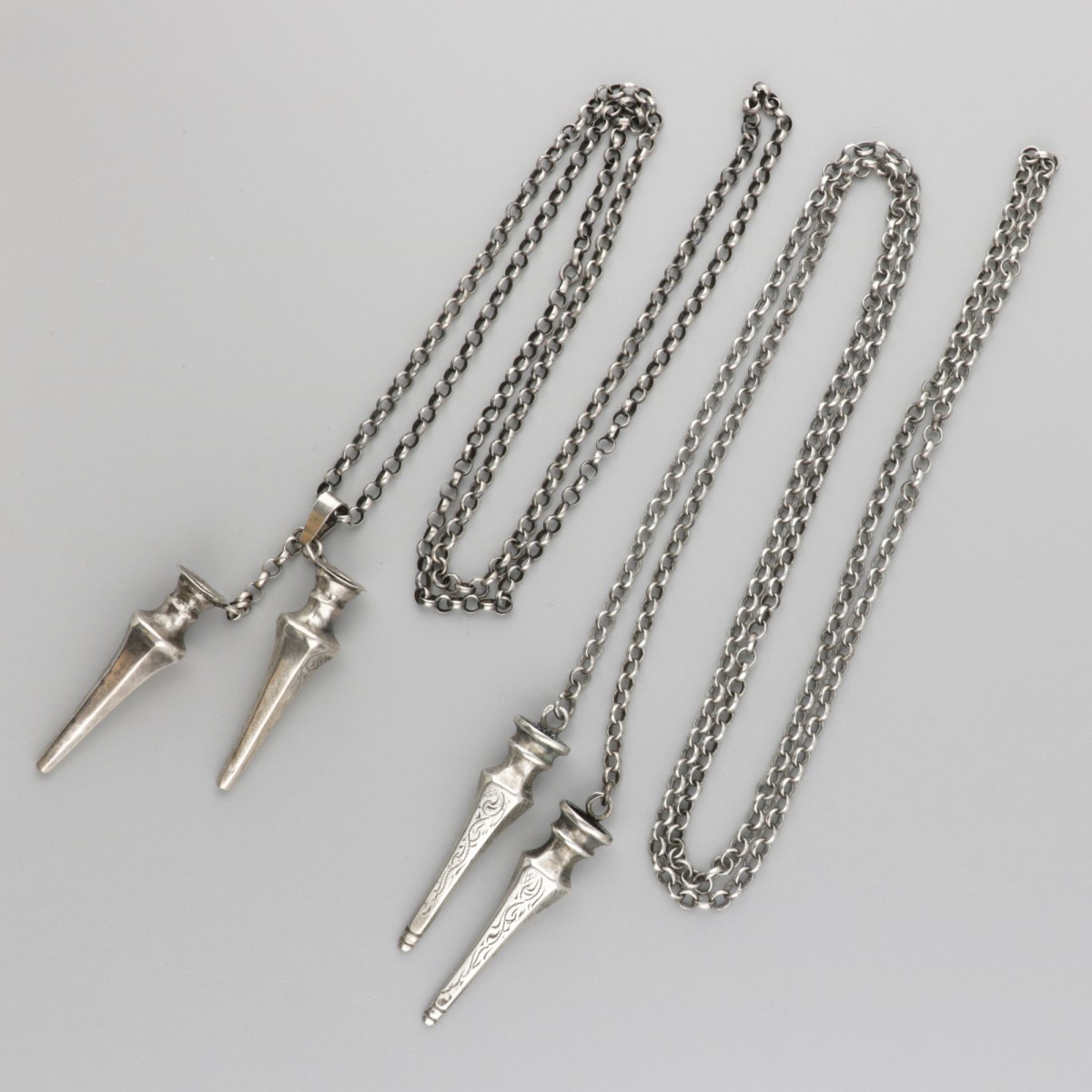 Lot breipendoppen (2 sets) zilver.