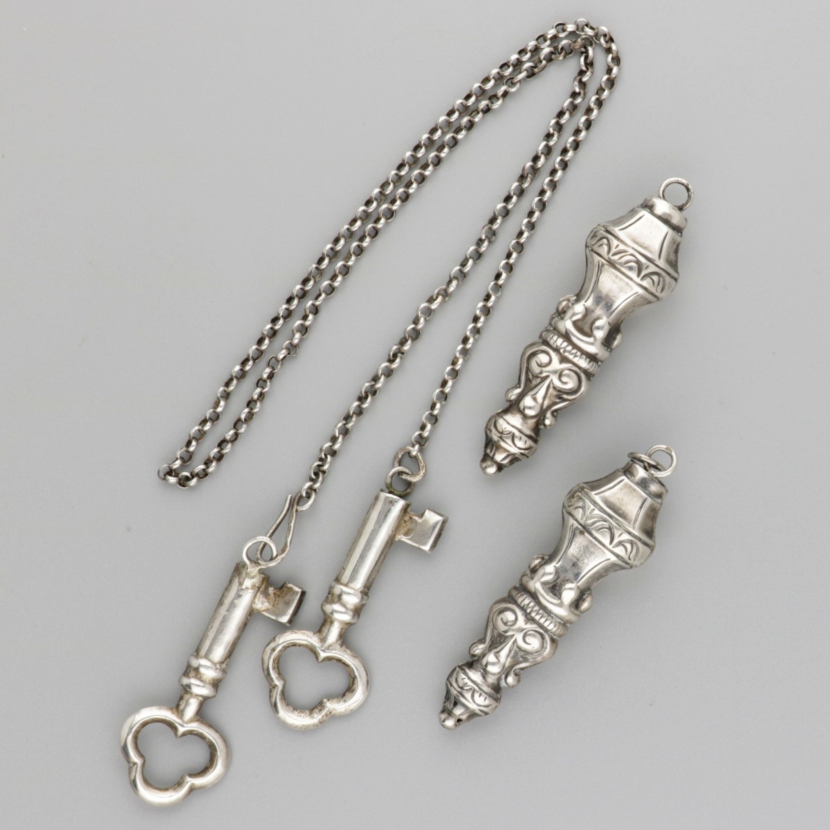 Lot breipendoppen (2 sets) zilver.