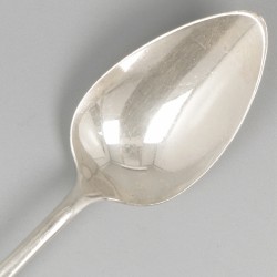 6-delige set dinerlepels Haags lofje zilver.