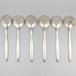6-delige set dinerlepels ''model Jeunesse'' zilver.