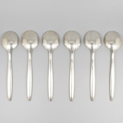 6-delige set ontbijtlepels ''model Jeunesse'' zilver.