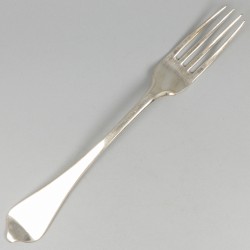Lepel & vork (Rotterdam, Louis de Haan 1742-1781 & Douwe Eysma 1753-1796) zilver.