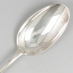 6-delige set ontbijtlepels zilver.