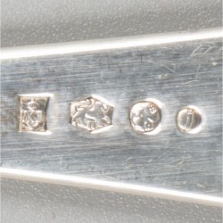 6-delige set ontbijtlepels zilver.