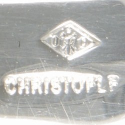 2-delig lot serveervorken Christofle Sterling, model Commodore, zilver.