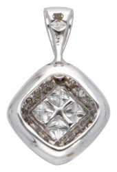 18 kt. Witgouden hanger bezet met ca. 0.54 ct. diamant.