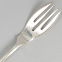 12-delige set visbestek Haags lofje zilver.