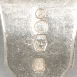 12-delige set visbestek Haags lofje zilver.