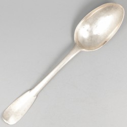 18e-eeuwse bestekdelen (4) o.a. lepel van Jacques Roettiers zilver.