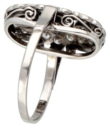 Antieke BWG 10K witgouden prinsessen ring bezet met ca. 0.76 ct. diamant.