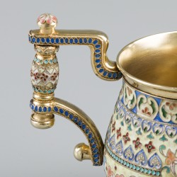 Kop & schotel (Rusland, Moskou Ivan Petrovich Khlebnikov 1867-1917) zilver.