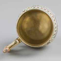 Kop & schotel (Rusland, Moskou Ivan Petrovich Khlebnikov 1867-1917) zilver.
