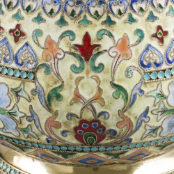 Kop & schotel (Rusland, Moskou Ivan Petrovich Khlebnikov 1867-1917) zilver.