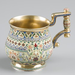 Kop & schotel (Rusland, Moskou Ivan Petrovich Khlebnikov 1867-1917) zilver.