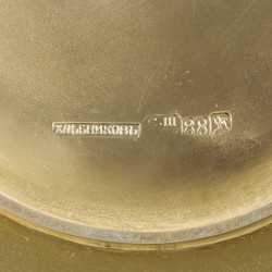 Kop & schotel (Rusland, Moskou Ivan Petrovich Khlebnikov 1867-1917) zilver.