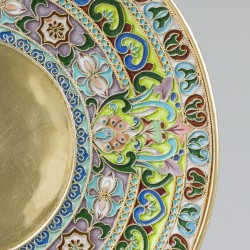 Kop & schotel (Rusland, Moskou Ivan Petrovich Khlebnikov 1867-1917) zilver.