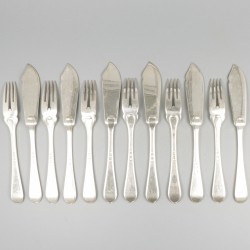 12-delige set visbestek zilver.