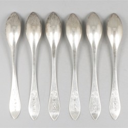 6-delige set theelepels zilver.