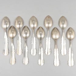 10-delige set theelepels zilver.