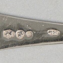 6-delige set theelepels zilver.