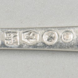 12-delige set visbestek Haags lofje zilver.
