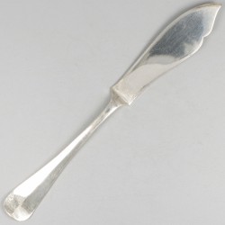 12-delige set visbestek Haags lofje zilver.