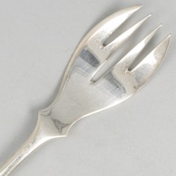 12-delige set visbestek Haags lofje zilver.