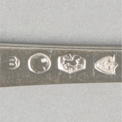 12-delige set visbestek Haags lofje zilver.