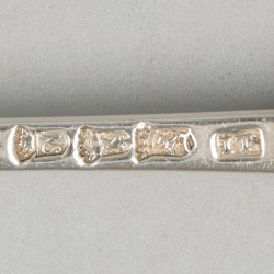 Dinerlepel & vork ('s-Gravenhage, Johannes van der Toorn II, 1771-1811) zilver.