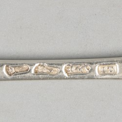 Dinerlepel & vork ('s-Gravenhage, Johannes van der Toorn II, 1771-1811) zilver.